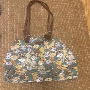 UNIONBAY Cat Pattern Tote Bag - Brown and Multicolor